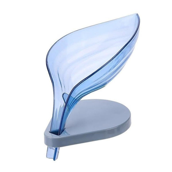 Self-draining leaf-shaped soap holder. Self-draining leaf-shaped soap holder.
